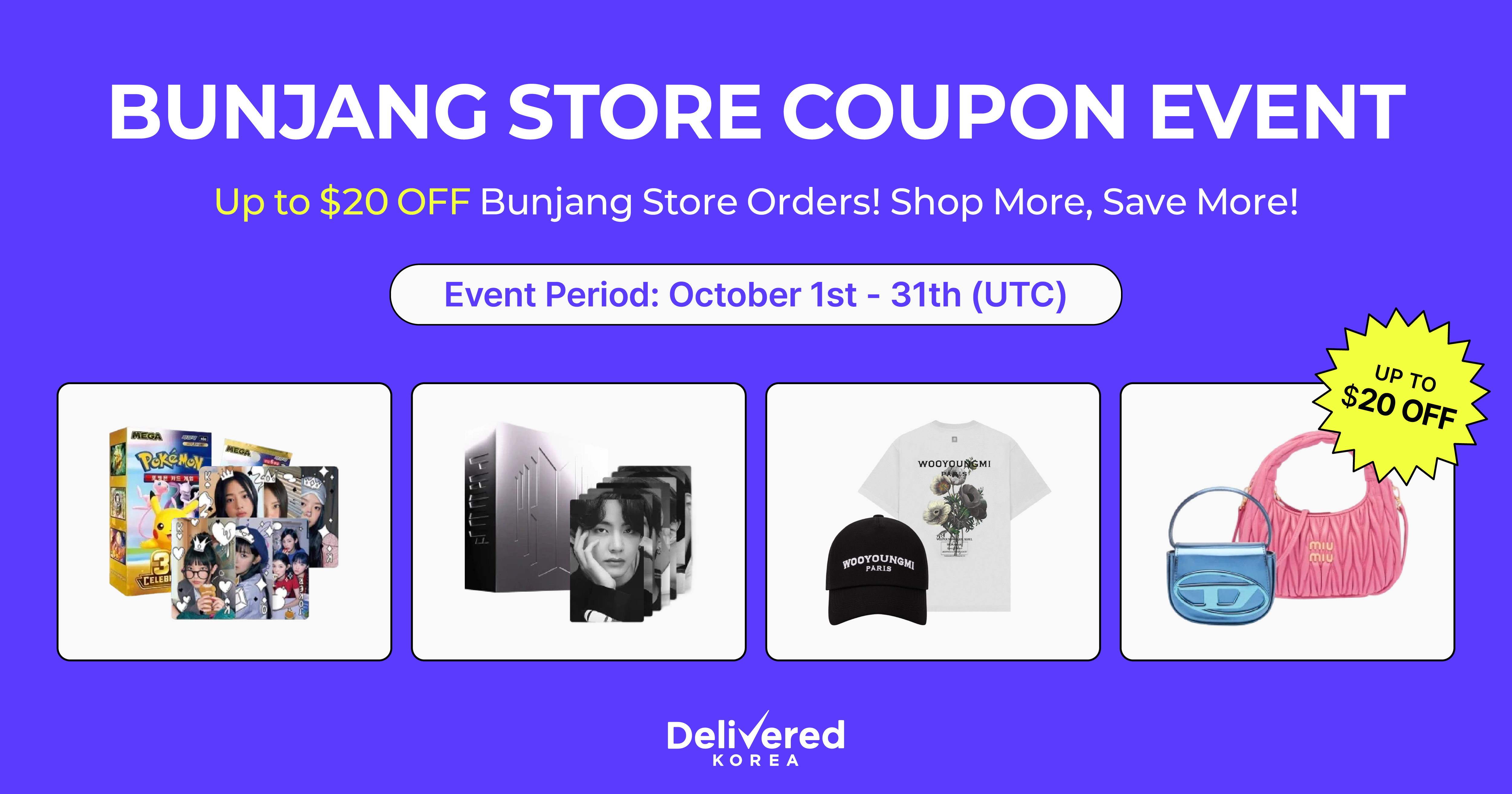 Bunjang Store Coupon Event: Up to $20 OFF your order!