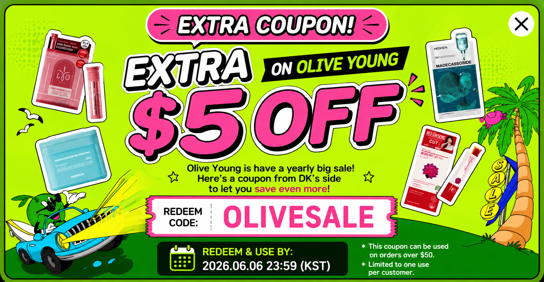 Exclusive Olive Young Coupon Extra $5 OFF